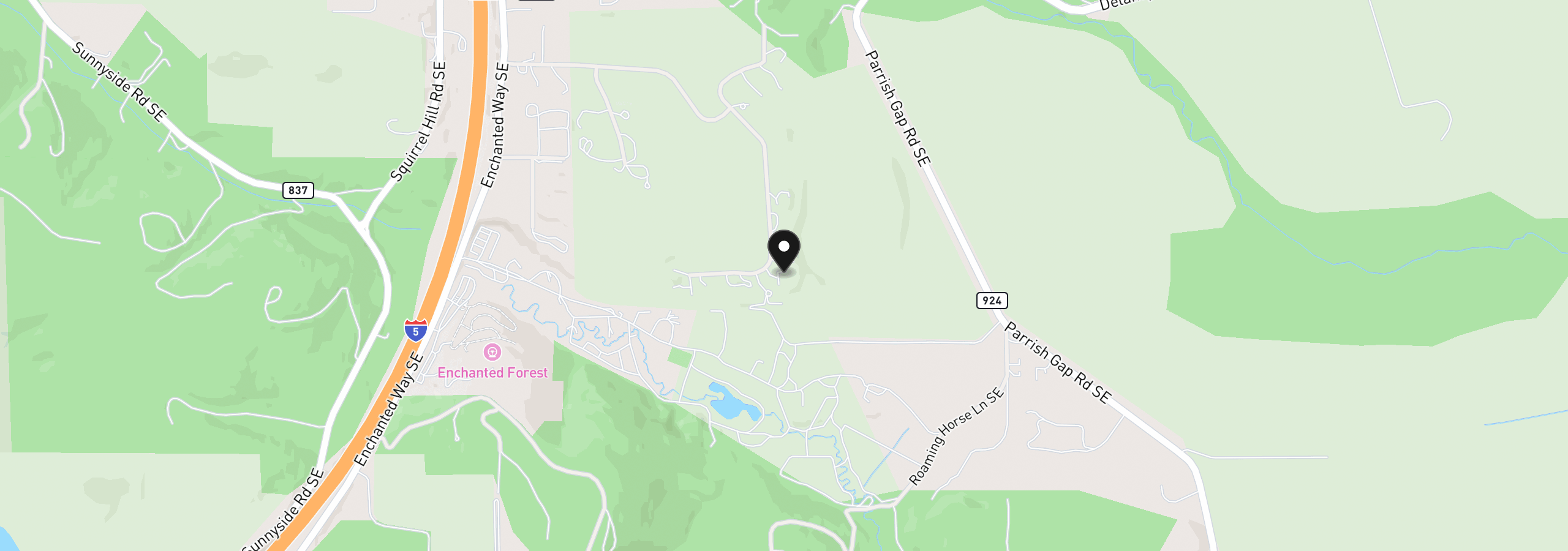 Map showing the location of 8418 Valley Way, Turner, OR 97392