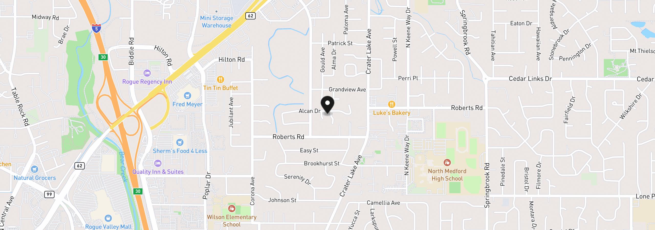 Map showing the location of 2225 Arctic Cir, Medford, OR 97504