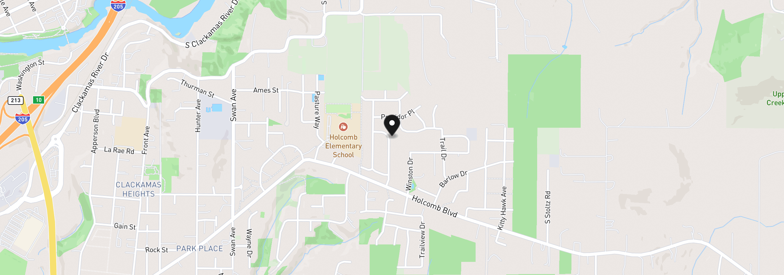 Map showing the location of 16100 Serres Farms Way, Oregon City, OR 97045