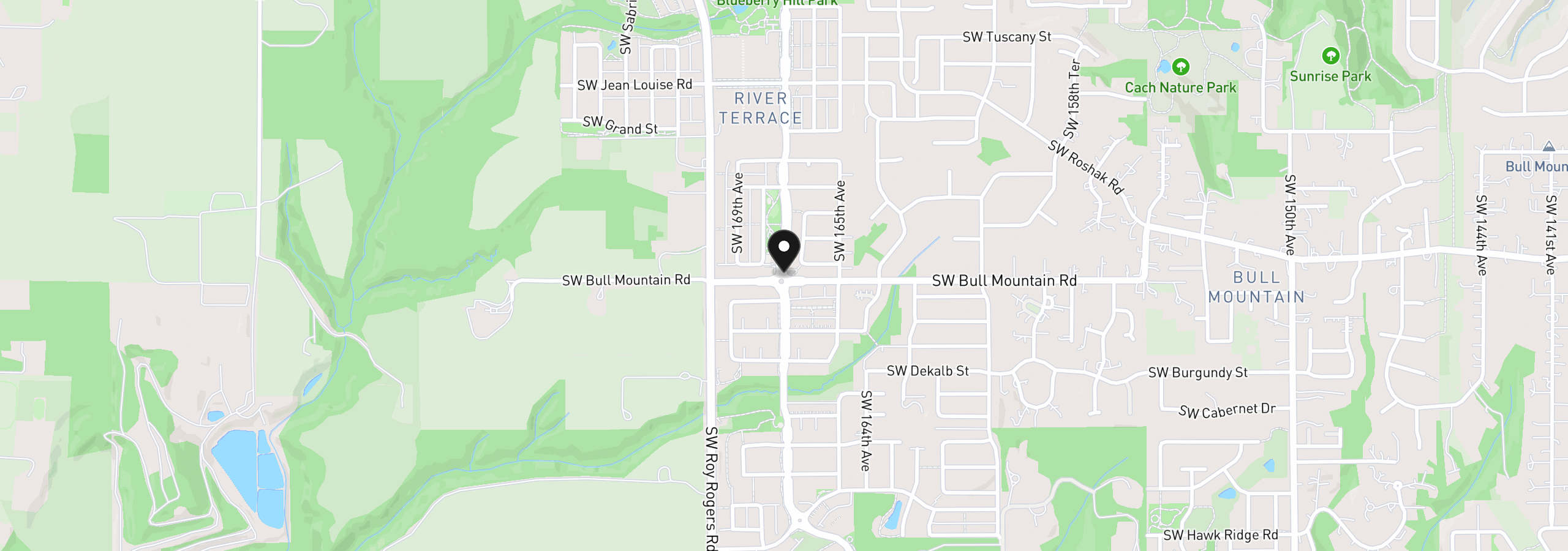 Map showing the location of 16812 SW Polmelo Dr, King City, OR 97140