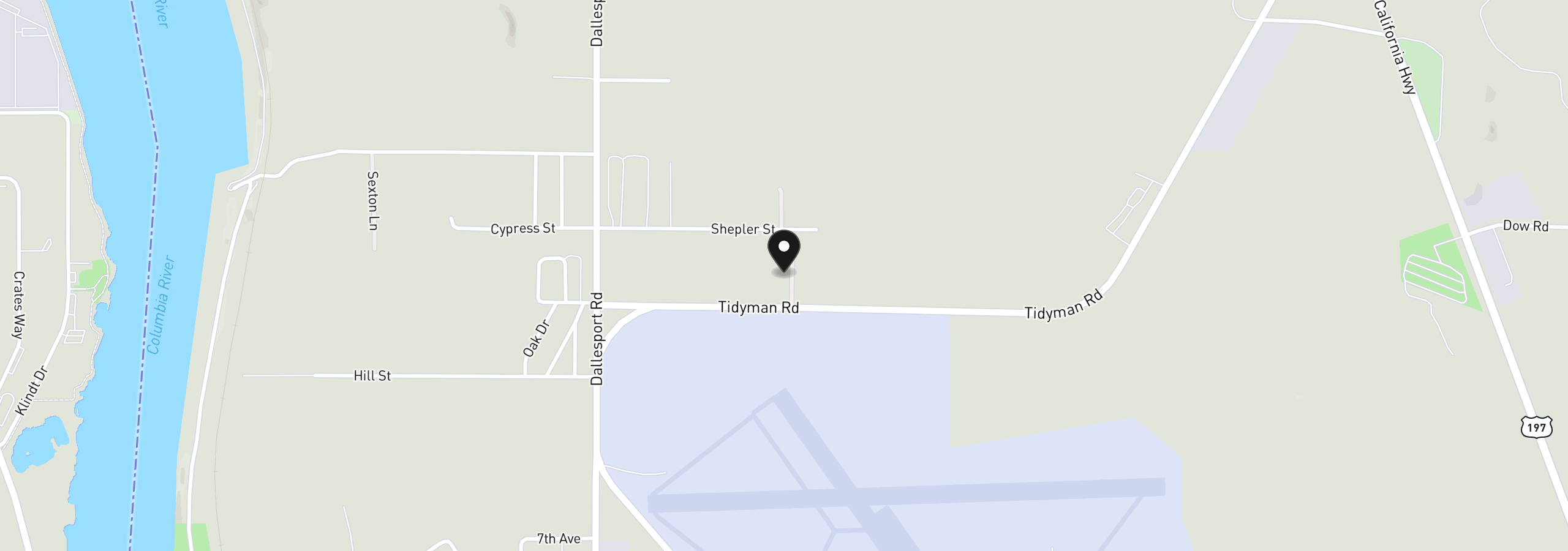 Map showing the location of 9 Dozer Dr, Dallesport, Wa 98617