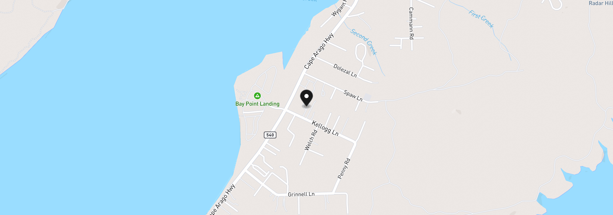 Map showing the location of 91403 Kellogg Ln, Coos Bay, OR 97420