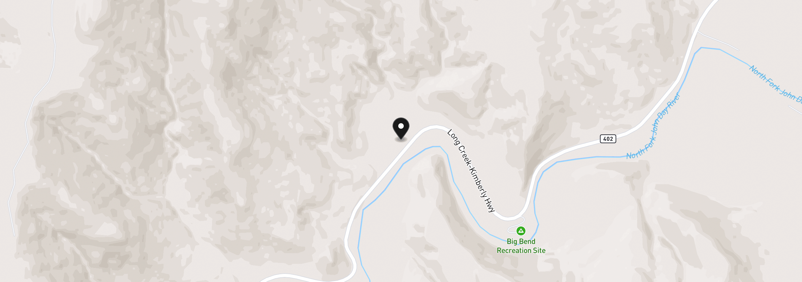 Map showing the location of 43697 Hwy 402, Kimberly, OR 97848