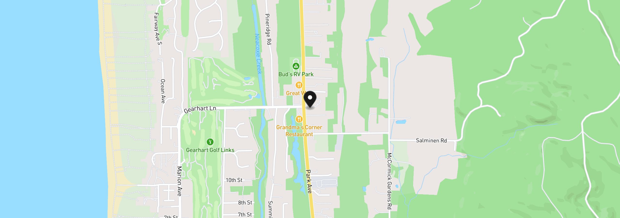 Map showing the location of N 4253a Hwy, Gearhart, OR 97138