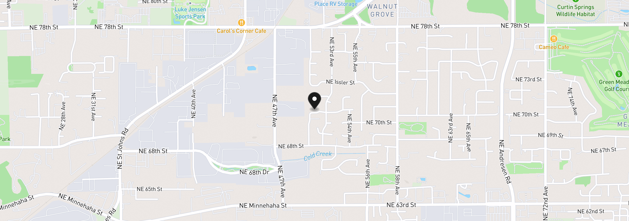 Map showing the location of 5008 NE 71st St, Vancouver, Wa 98661