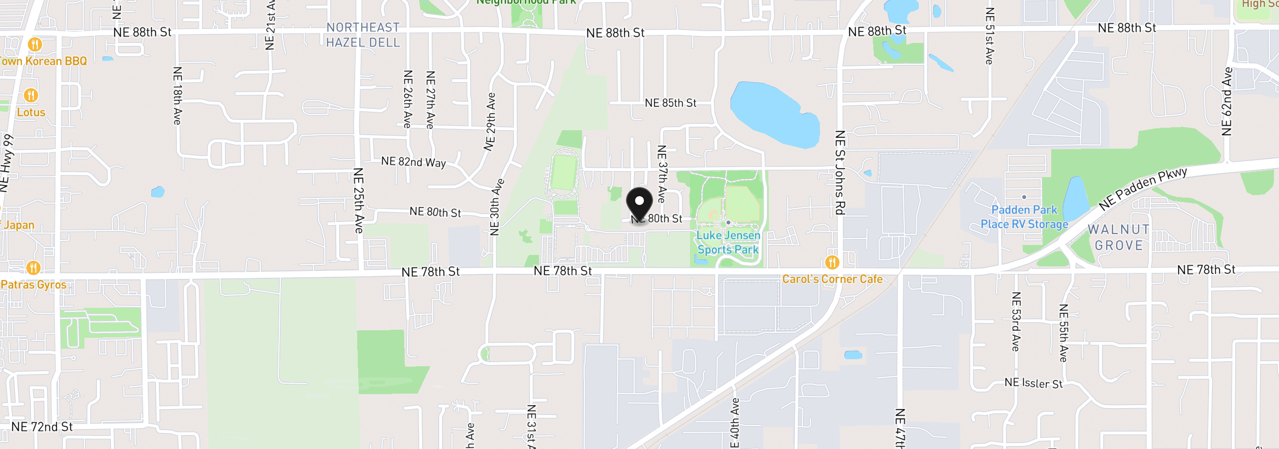 Map showing the location of 3507 NE 80th St, Vancouver, Wa 98665