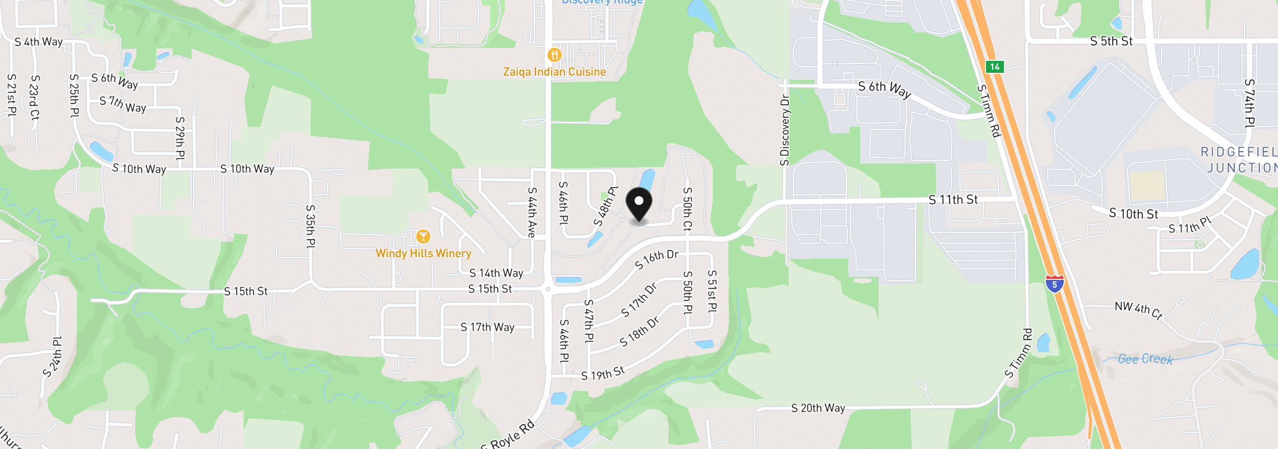 Map showing the location of 4802 S 12th Cir, Ridgefield, Wa 98642