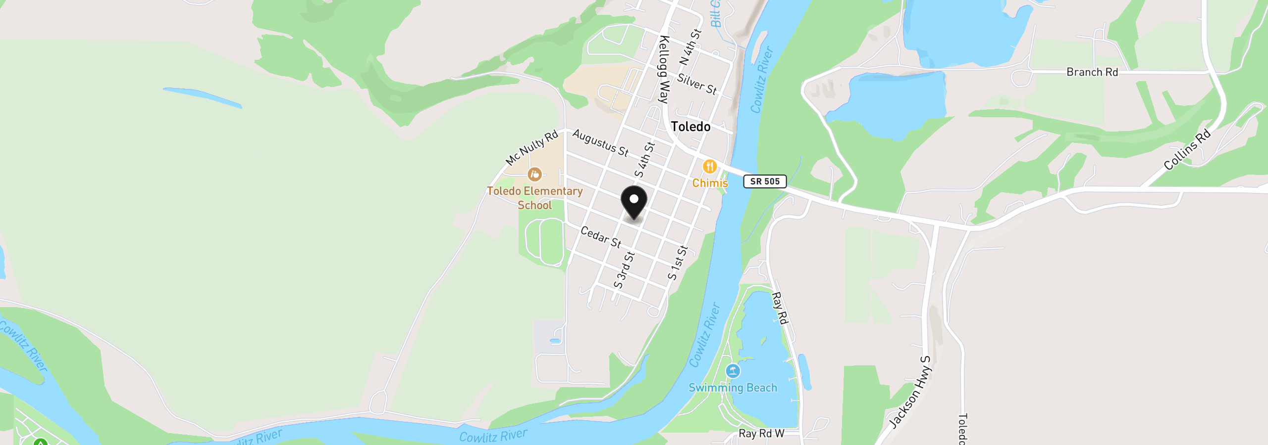 Map showing the location of 300 Maple St, Toledo, Wa 98591