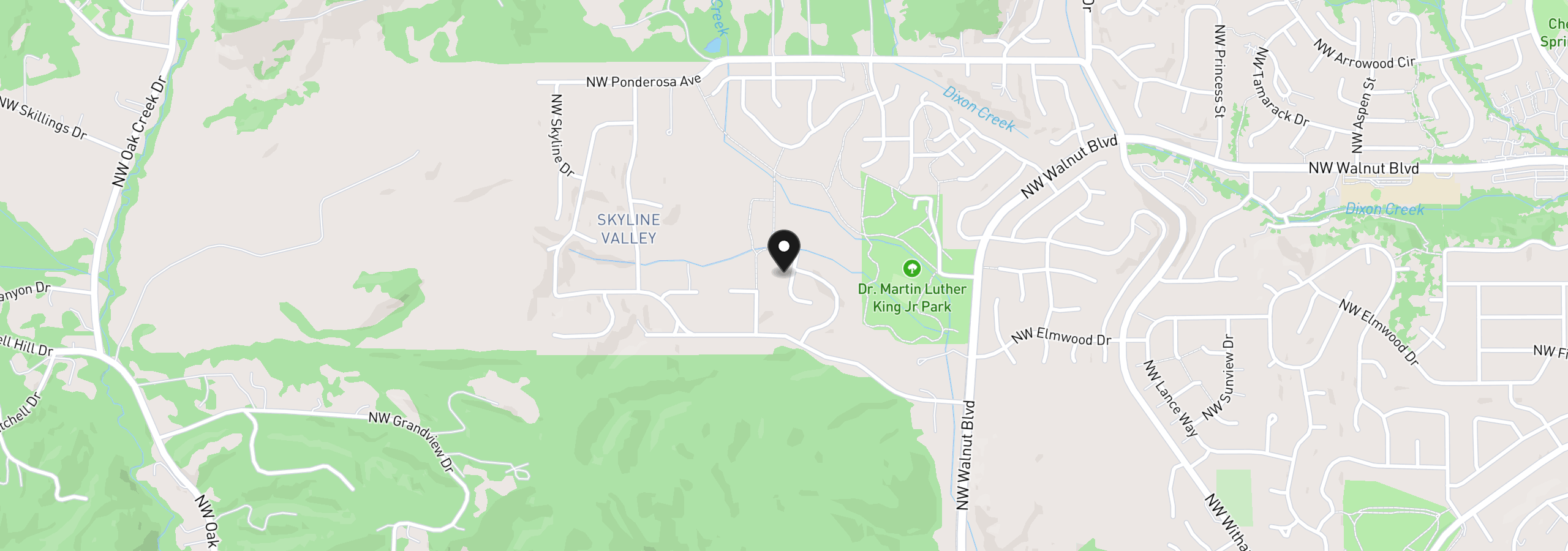 Map showing the location of 5498 NW Tanoak Pl Lot 260, Corvallis, OR 97330
