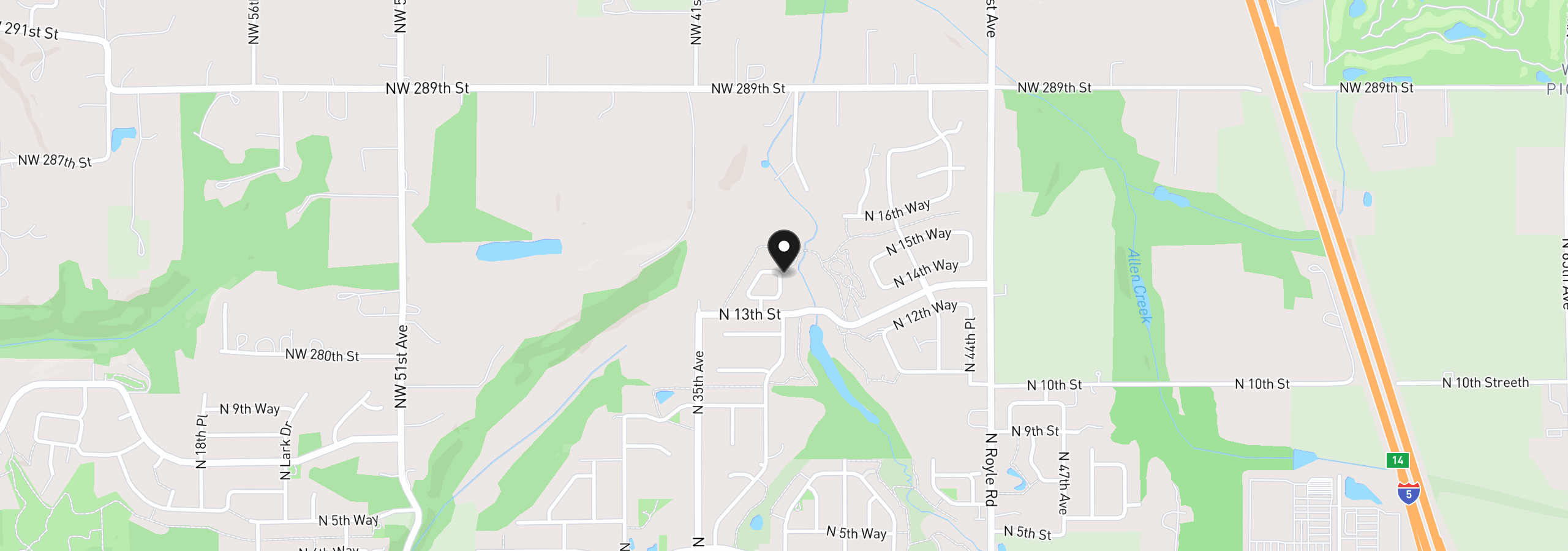 Map showing the location of 1332 N Kalani Loop, Ridgefield, Wa 98642