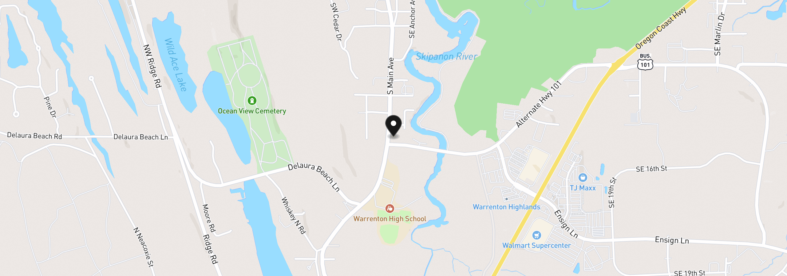 Map showing the location of 25 Highway 101 Alt, Warrenton, OR 97146