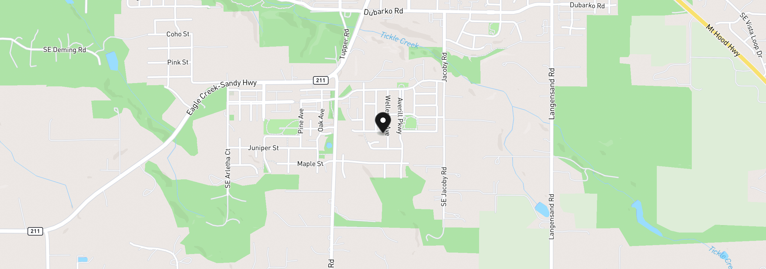 Map showing the location of 39006 Haskins St, Sandy, OR 97055