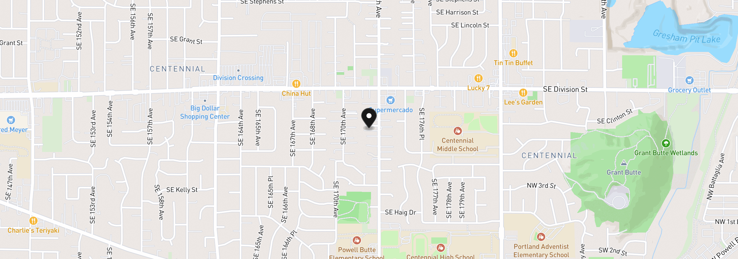 Map showing the location of 2751 SE 174th Ave, Portland, OR 97236