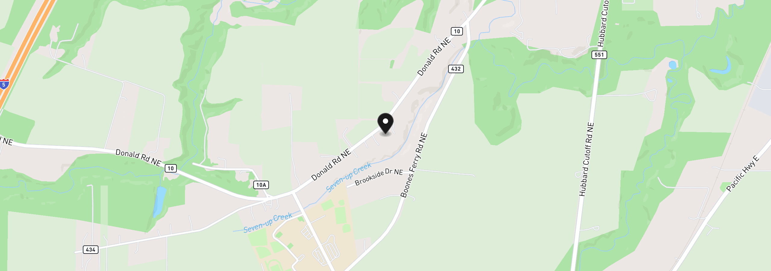 Map showing the location of 13158 Donald Rd, Aurora, OR 97002