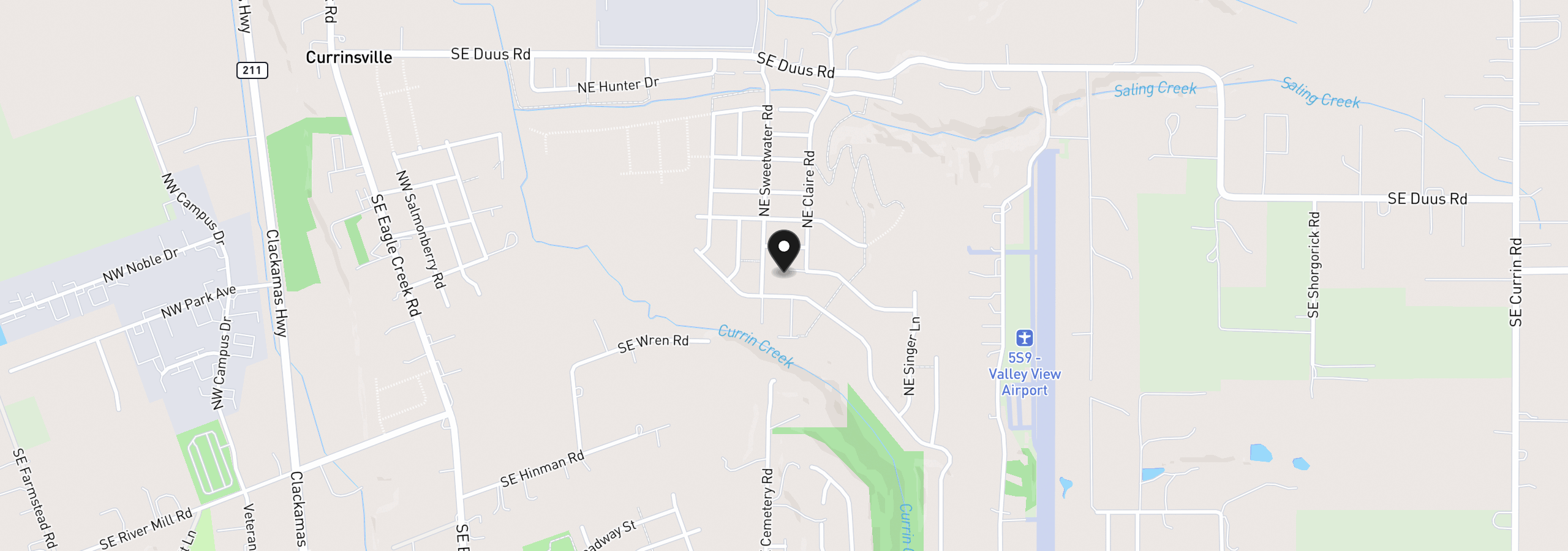 Map showing the location of 2638 NE Claire Rd 199, Estacada, OR 97023