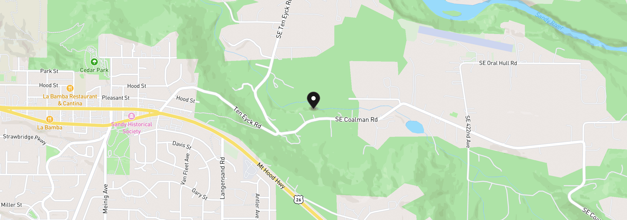 Map showing the location of 41035 SE Coalman Rd, Sandy, OR 97055