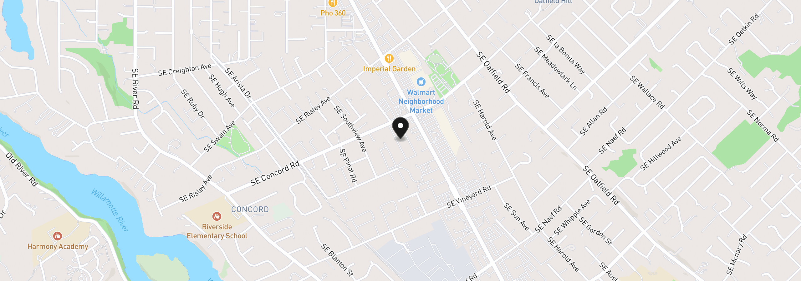 Map showing the location of 3500 SE Concord Rd 8, Milwaukie, OR 97267