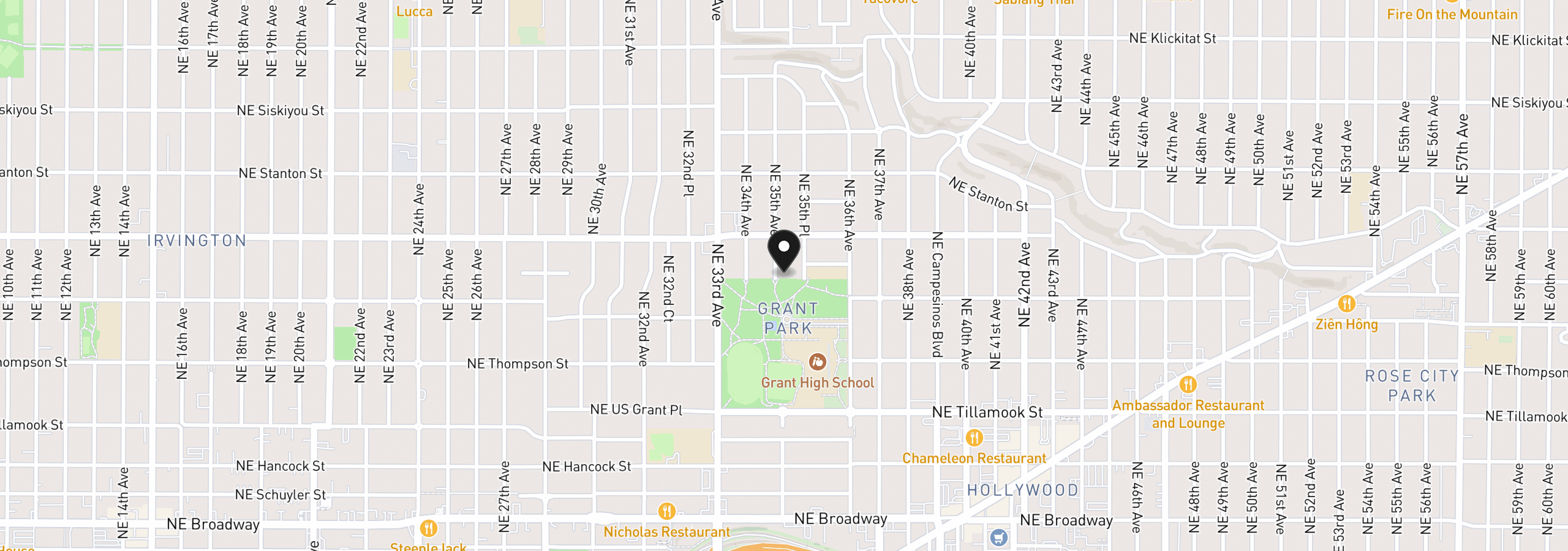 Map showing the location of 2504 NE 35th Ave, Portland, OR 97212