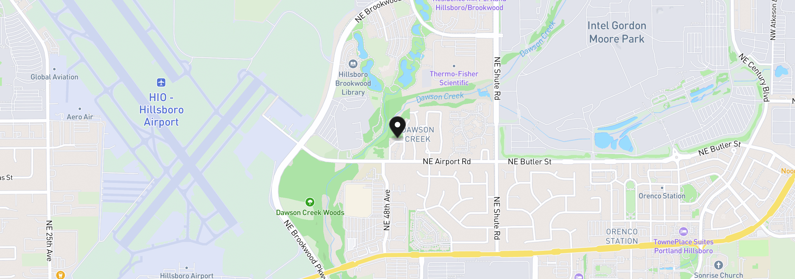 Map showing the location of 1979 NE 48th Way 7c, Hillsboro, OR 97124