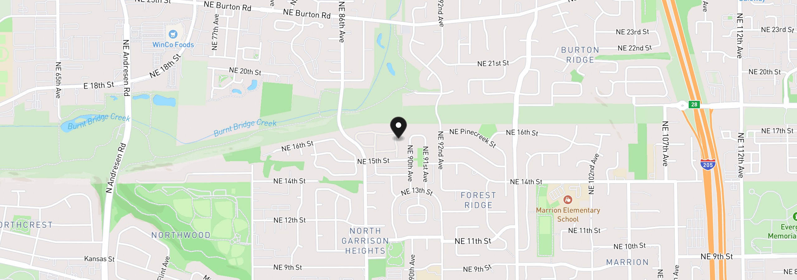 Map showing the location of 1605 NE 89th Pl 19, Vancouver, Wa 98664