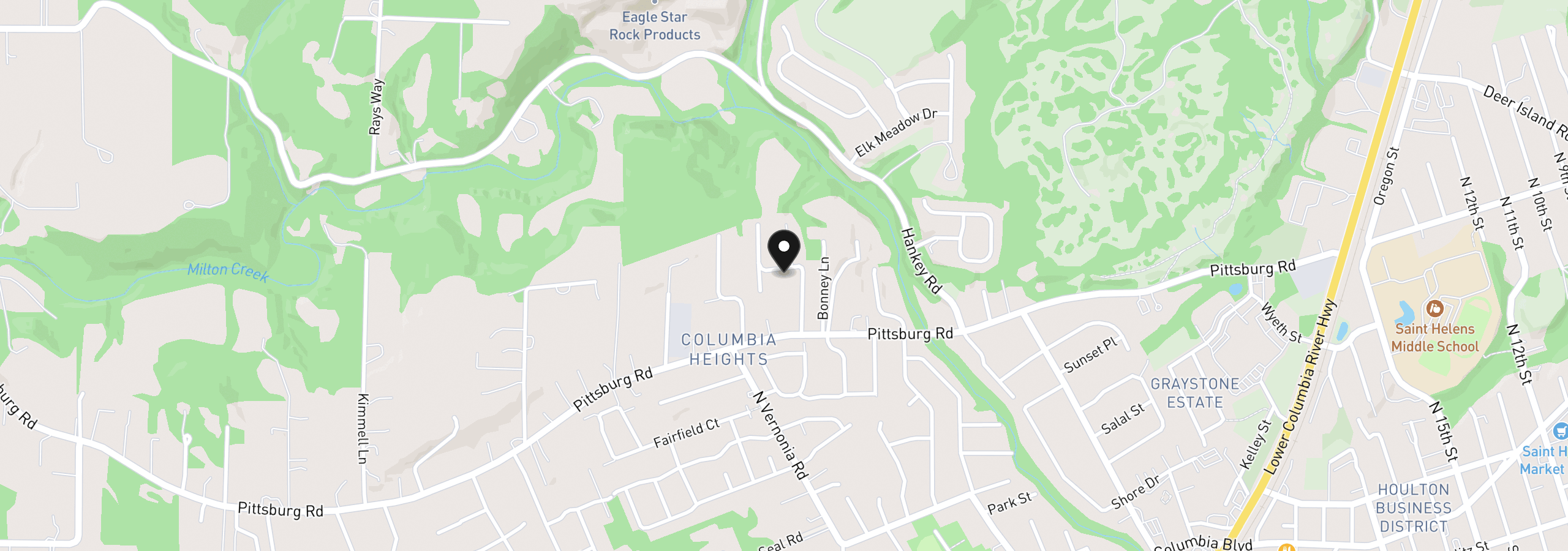 Map showing the location of 35432 Spence St, St. Helens, OR 97051