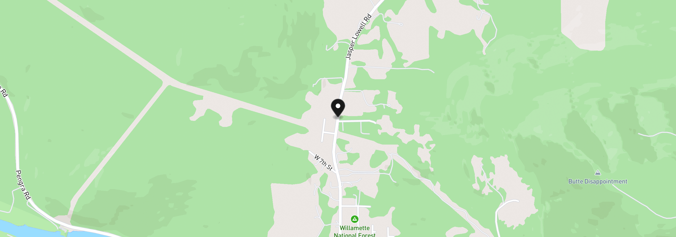 Map showing the location of Hyland Dr, Lowell, OR 97452