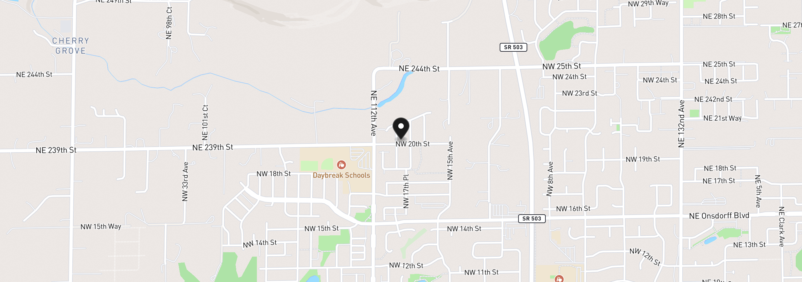Map showing the location of 2025 NW 18th Ave, Battle Ground, Wa 98604
