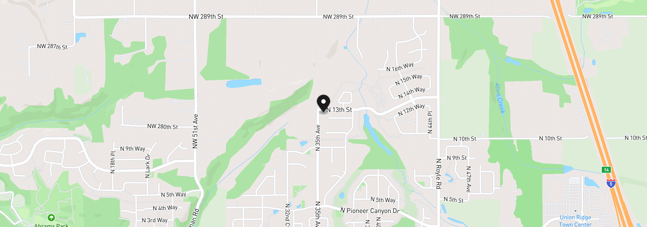 Map showing the location of 3516 N 12th Cir, Ridgefield, Wa 98642