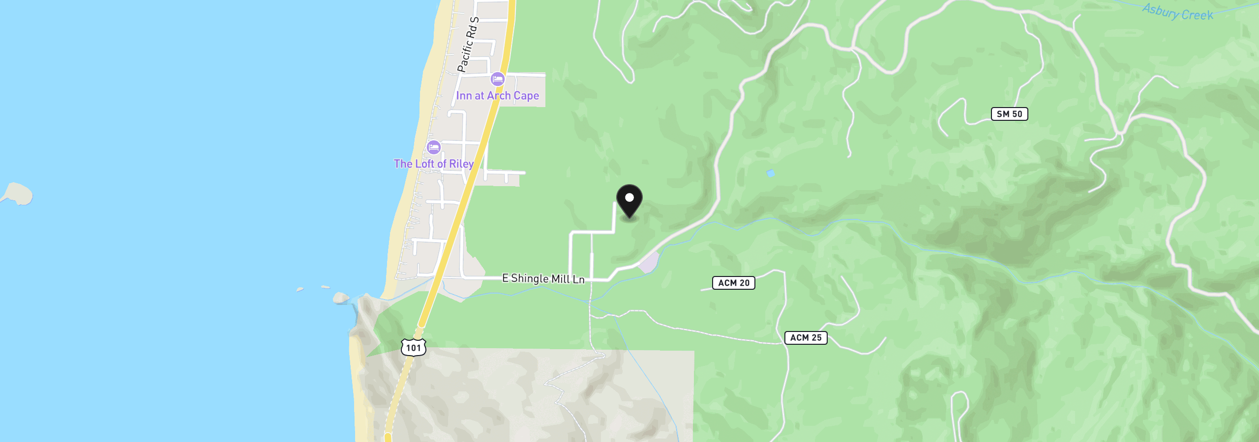 Map showing the location of 0 Wildwood Ln 2904, Arch Cape, OR 97102