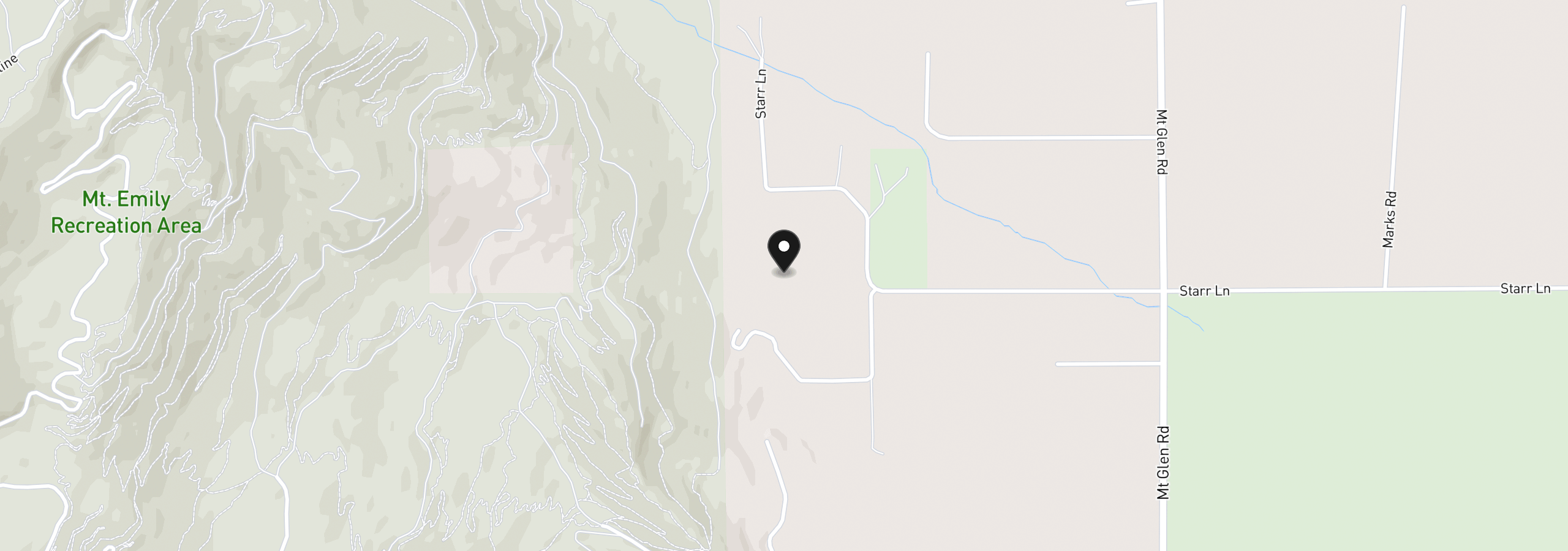 Map showing the location of 62290 Starr Ln, La Grande, OR 97850