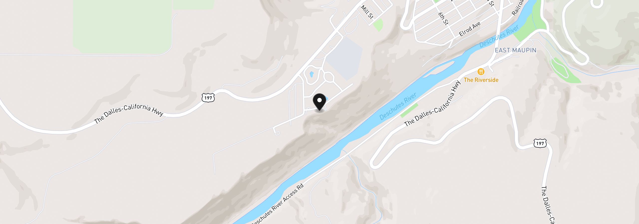 Map showing the location of 1505 Fish Camp Rd, Maupin, OR 97037