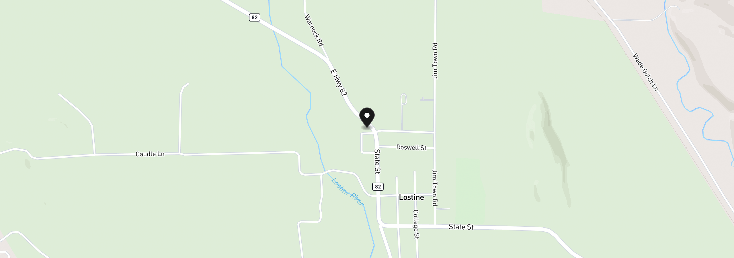 Map showing the location of 109 Highway 82, Lostine, OR 97857