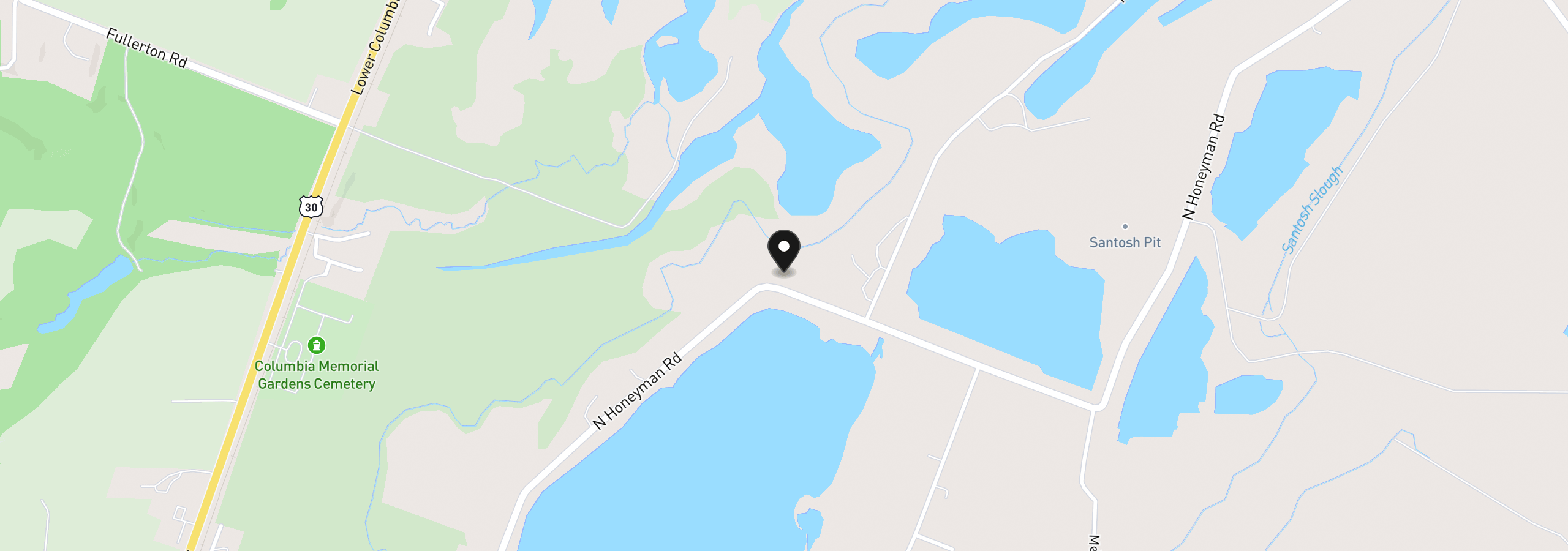 Map showing the location of 34799 N Honeyman Rd, Scappoose, OR 97056