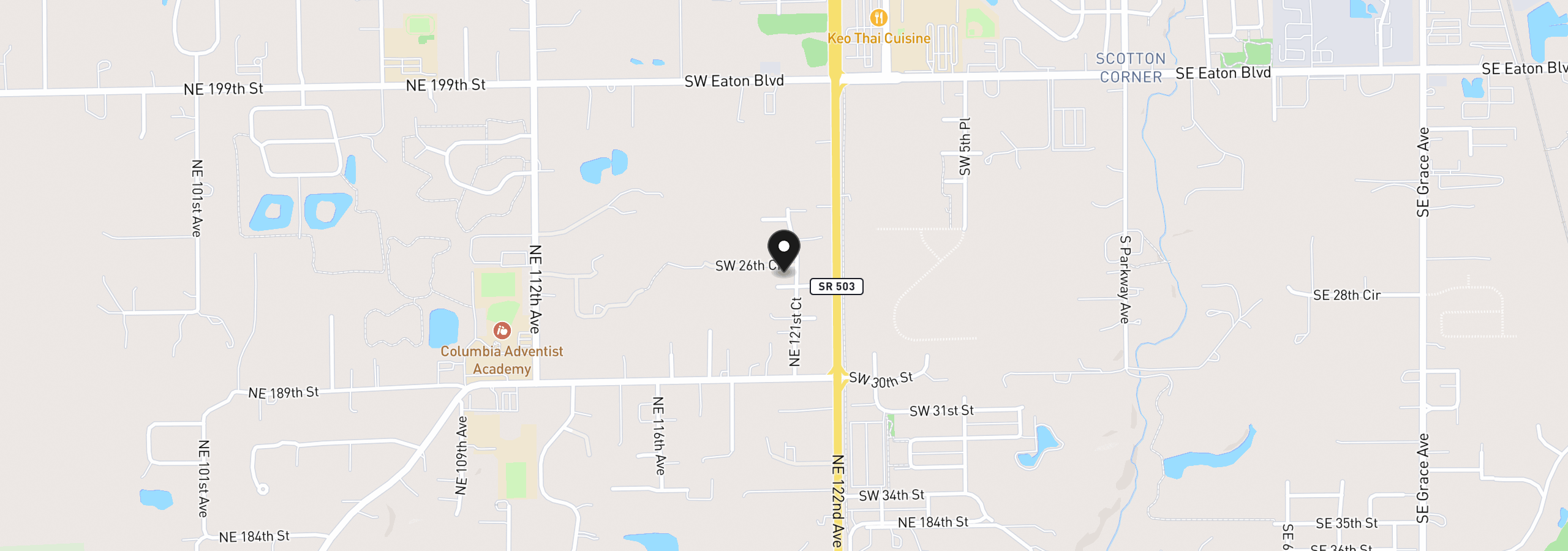 Map showing the location of SW 27th St, Battle Ground, Wa 98604