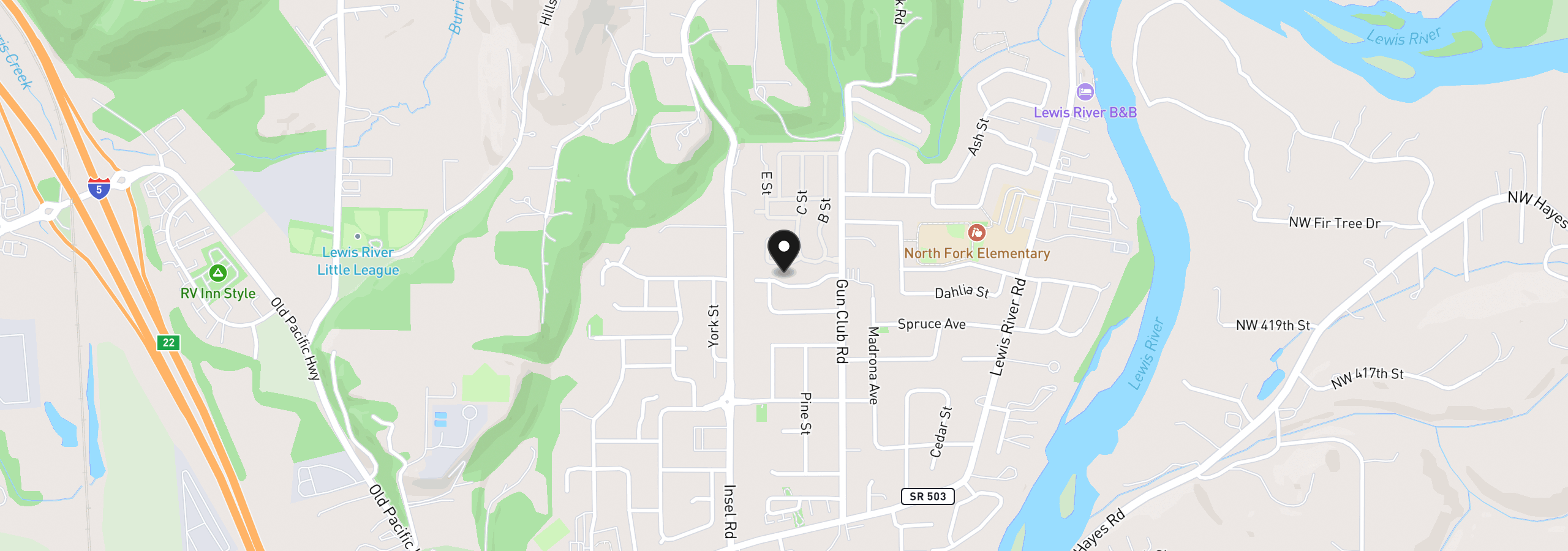 Map showing the location of 1945 Blacktail Ln, Woodland, Wa 98674