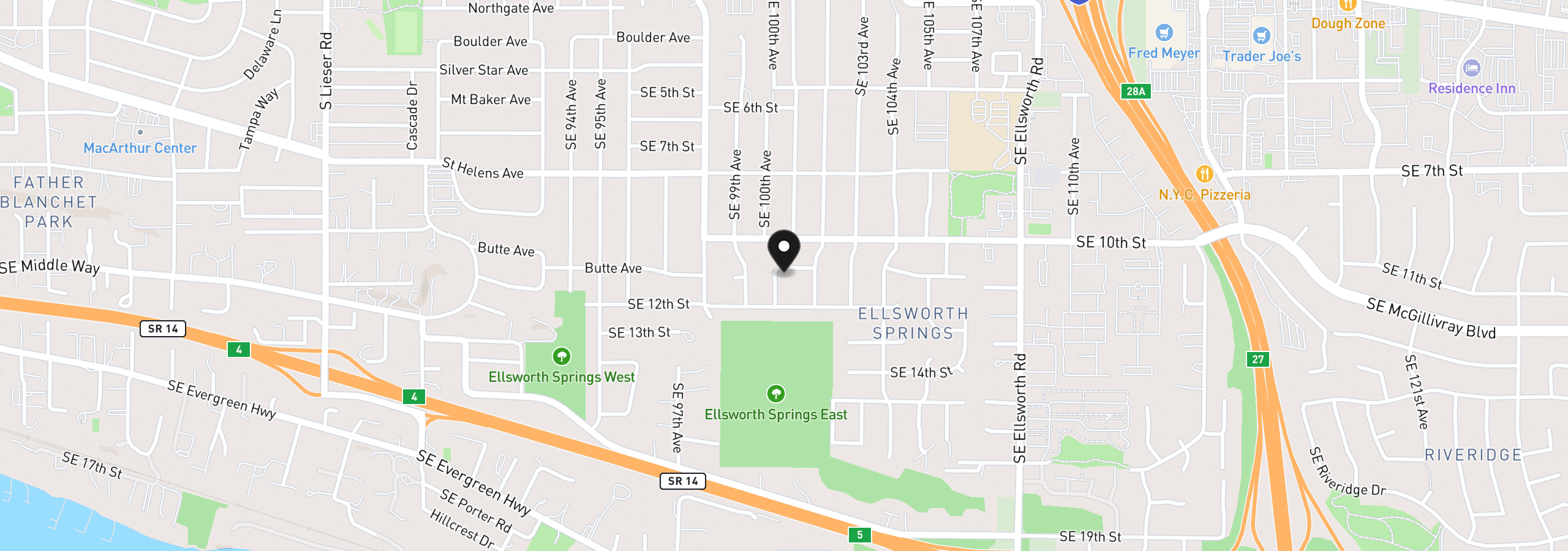 Map showing the location of 10009 SE 11th St, Vancouver, Wa 98664