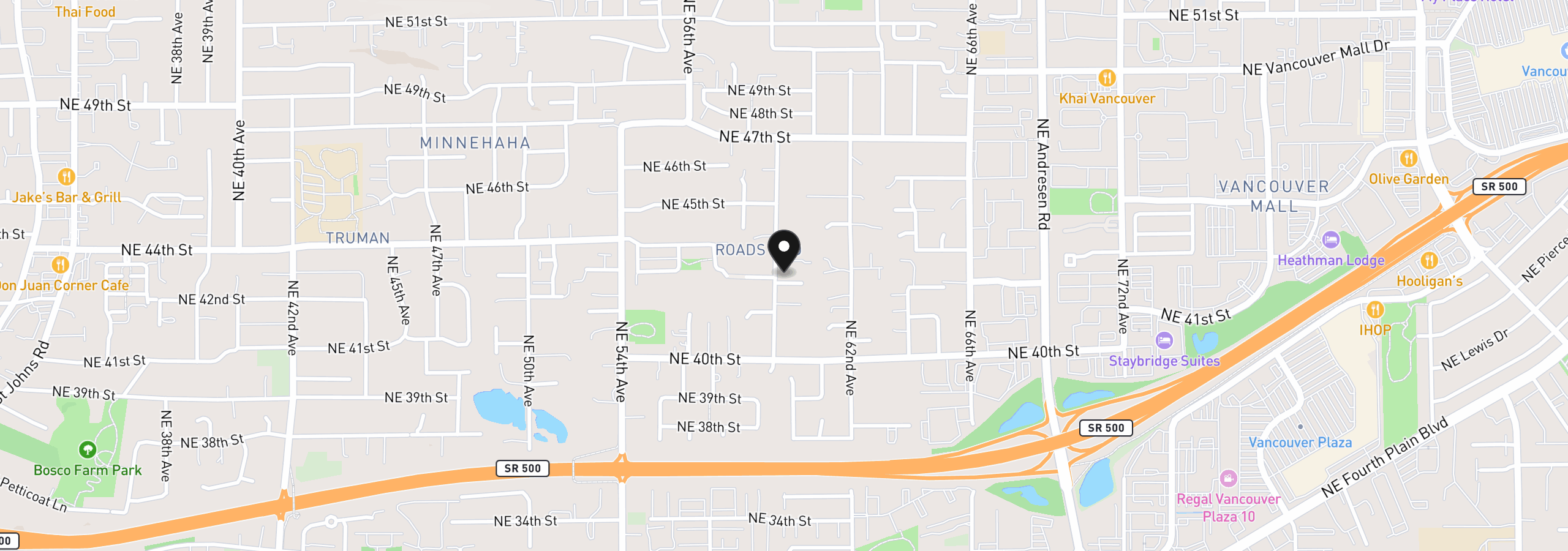 Map showing the location of 4217 NE 59th Ave, Vancouver, Wa 98661
