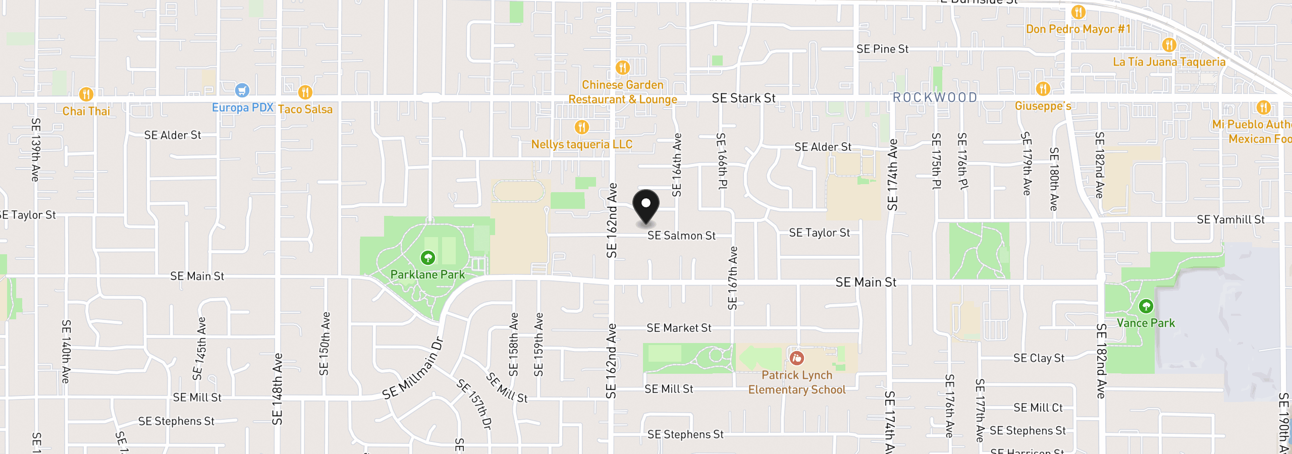 Map showing the location of 16317 SE Salmon St B, Portland, OR 97233