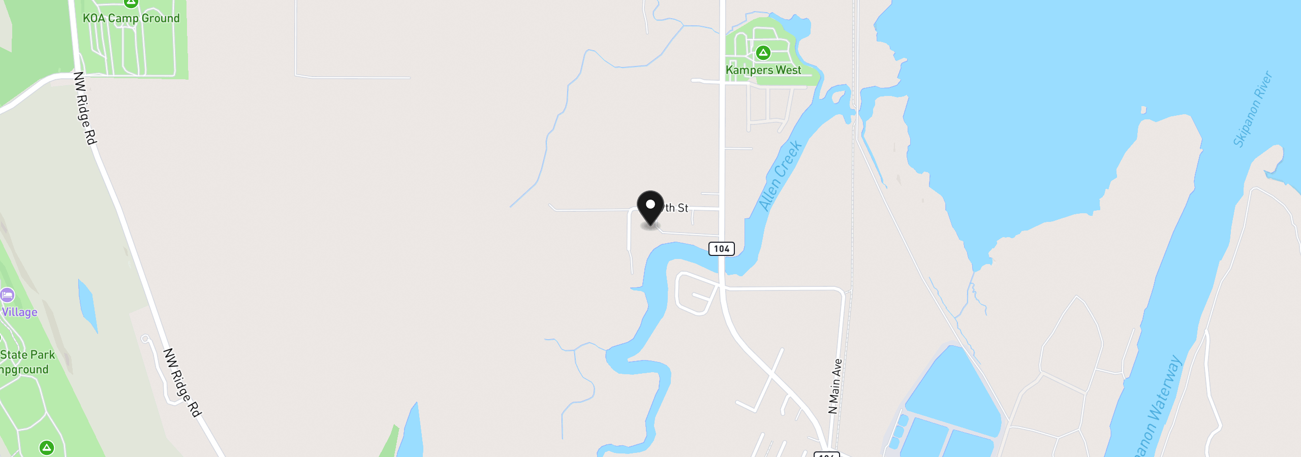 Map showing the location of 676 NW 9th St, Warrenton, OR 97146