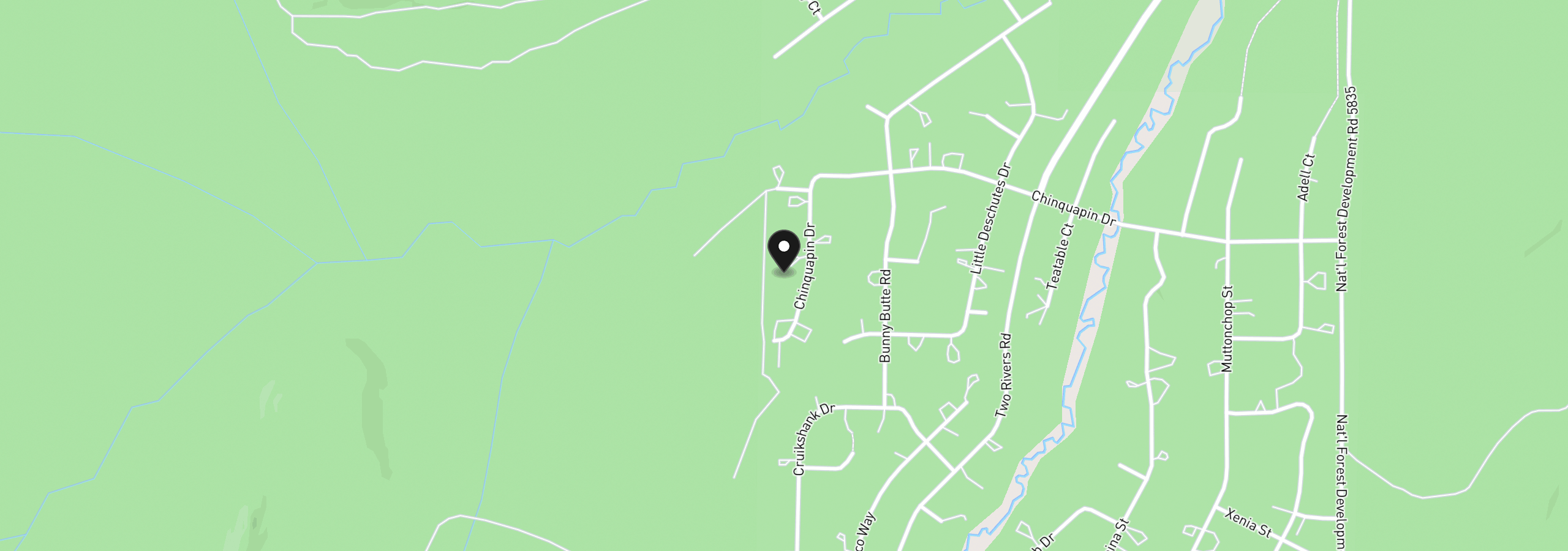 Map showing the location of 11861 Chinquapin Dr, Crescent Lake, OR 97733