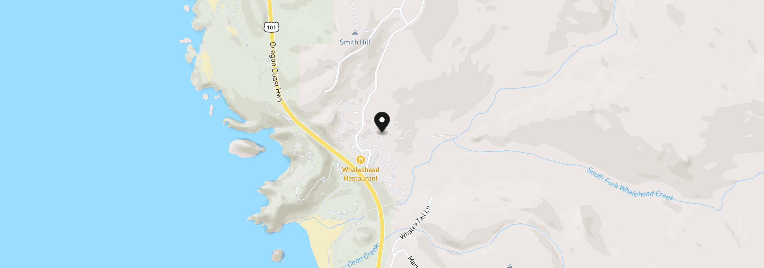 Map showing the location of 19921 Whaleshead Rd El1, Brookings, OR 97415