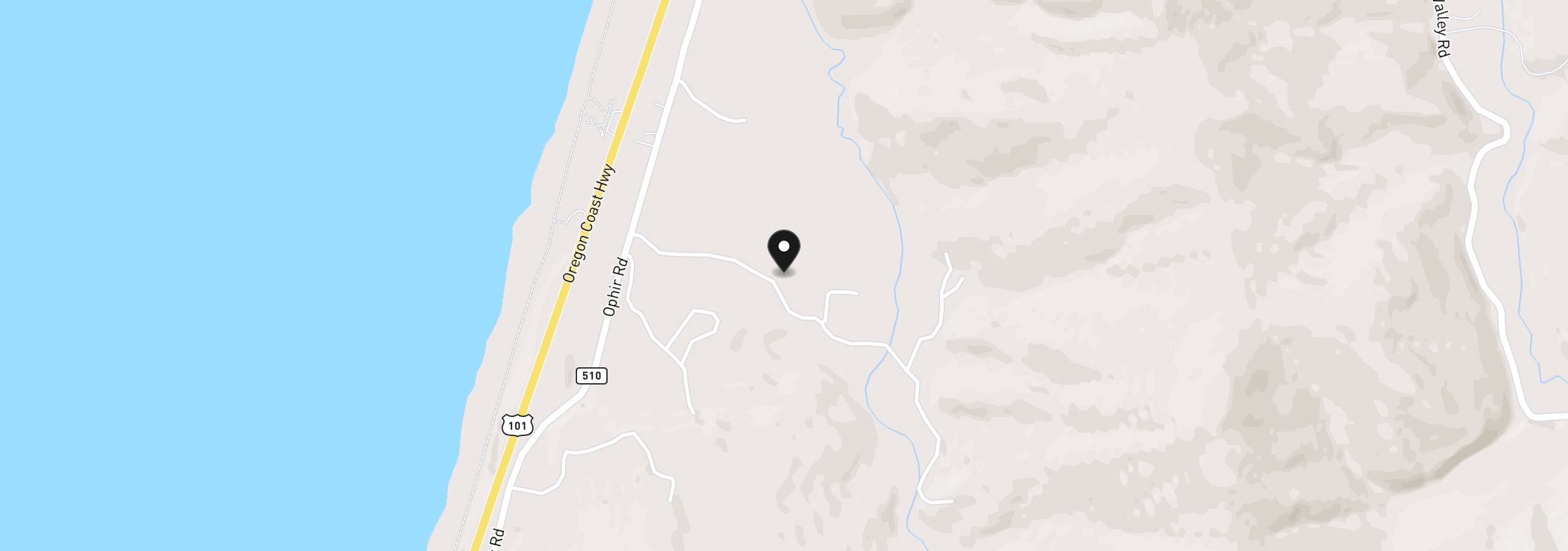 Map showing the location of Greggs Creek Rd 300, Gold Beach, OR 97444