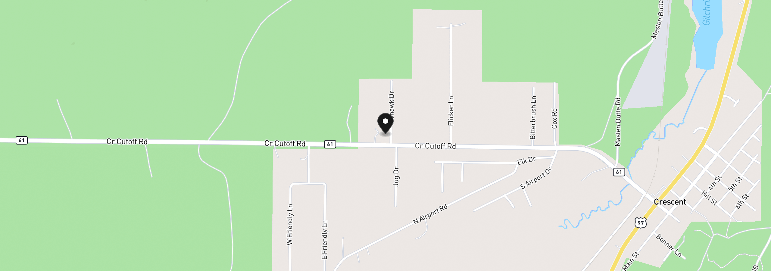 Map showing the location of 136922 Mohawk Dr, Crescent, OR 97733