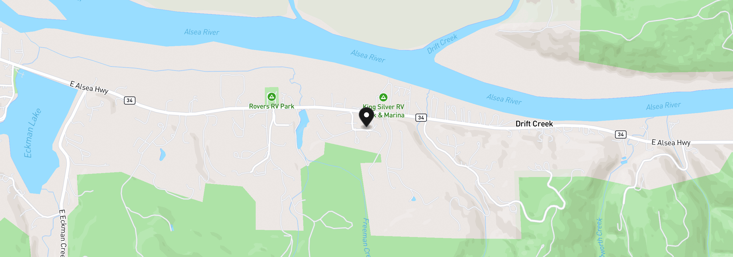 Map showing the location of 131 E Rainbow Rd, Waldport, OR 97394