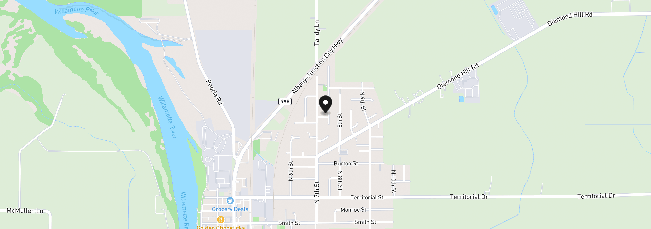 Map showing the location of 747 Periander Way 5,6,7, Harrisburg, OR 97446