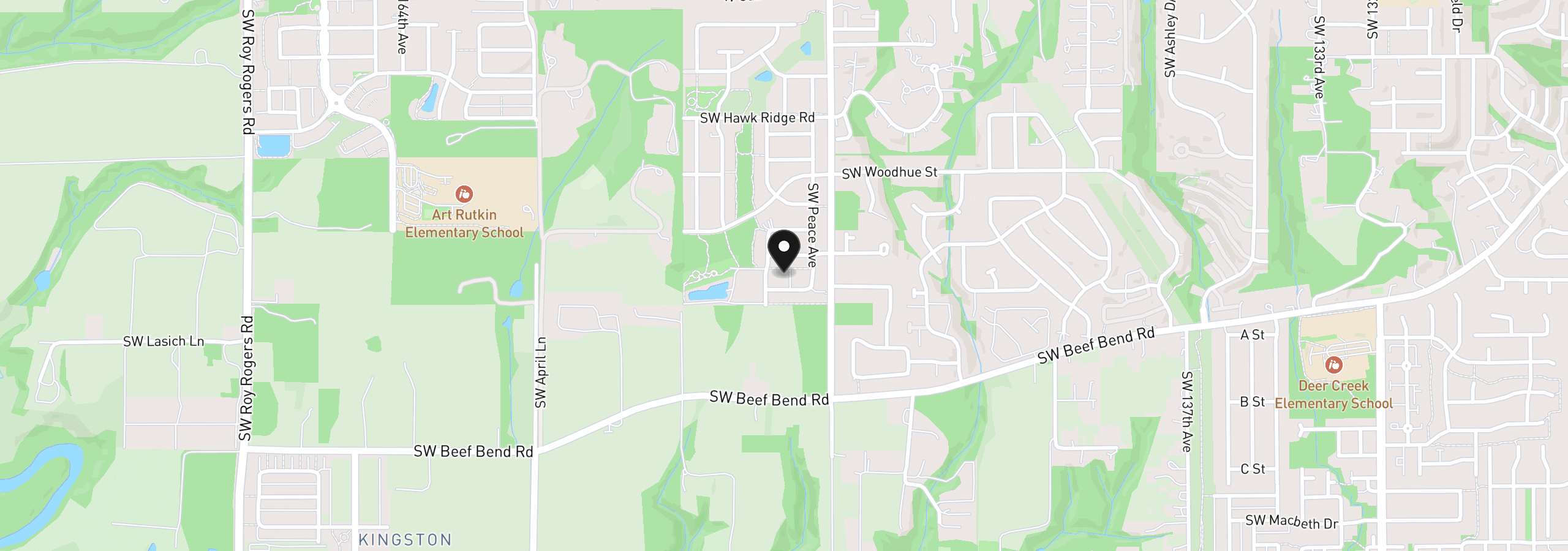 Map showing the location of 15963 SW Haverly Ln, Tigard, OR 97224