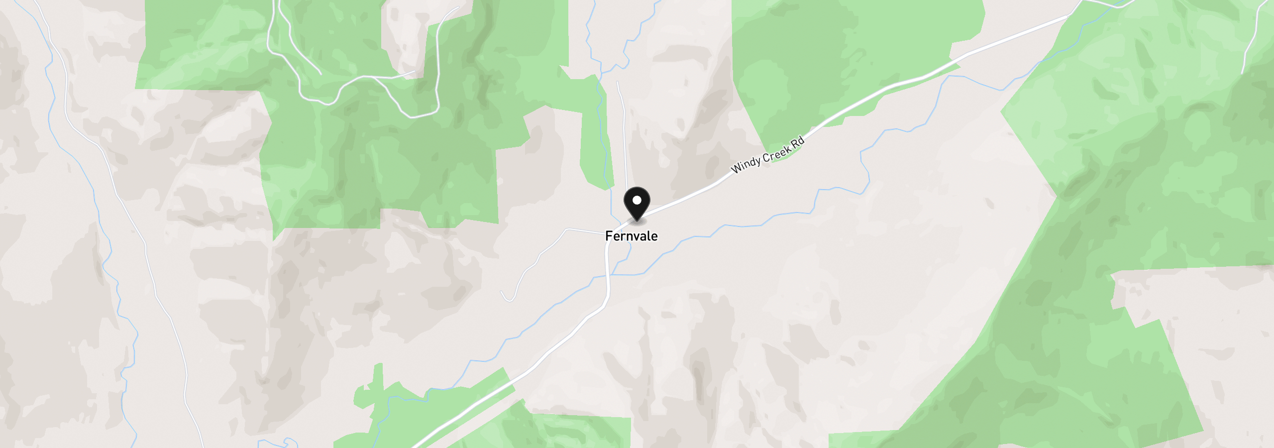 Map showing the location of 3685 Windy Creek Rd, Glendale, OR 97442
