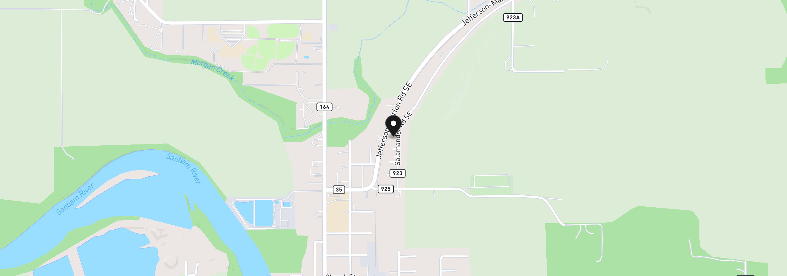 Map showing the location of 948 Salamander Rd, Jefferson, OR 97352