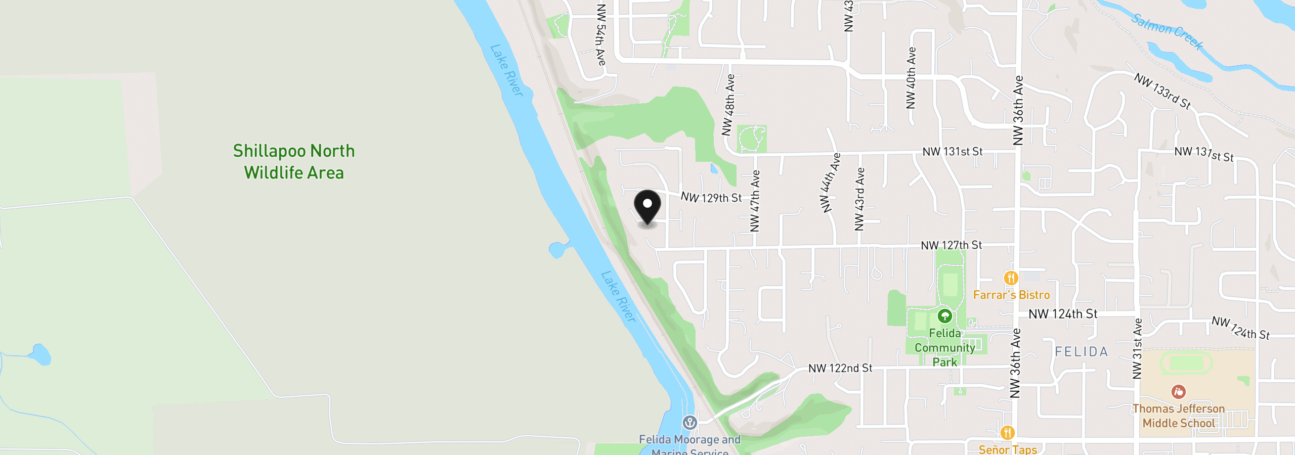 Map showing the location of 5009 NW 128th Cir, Vancouver, Wa 98685