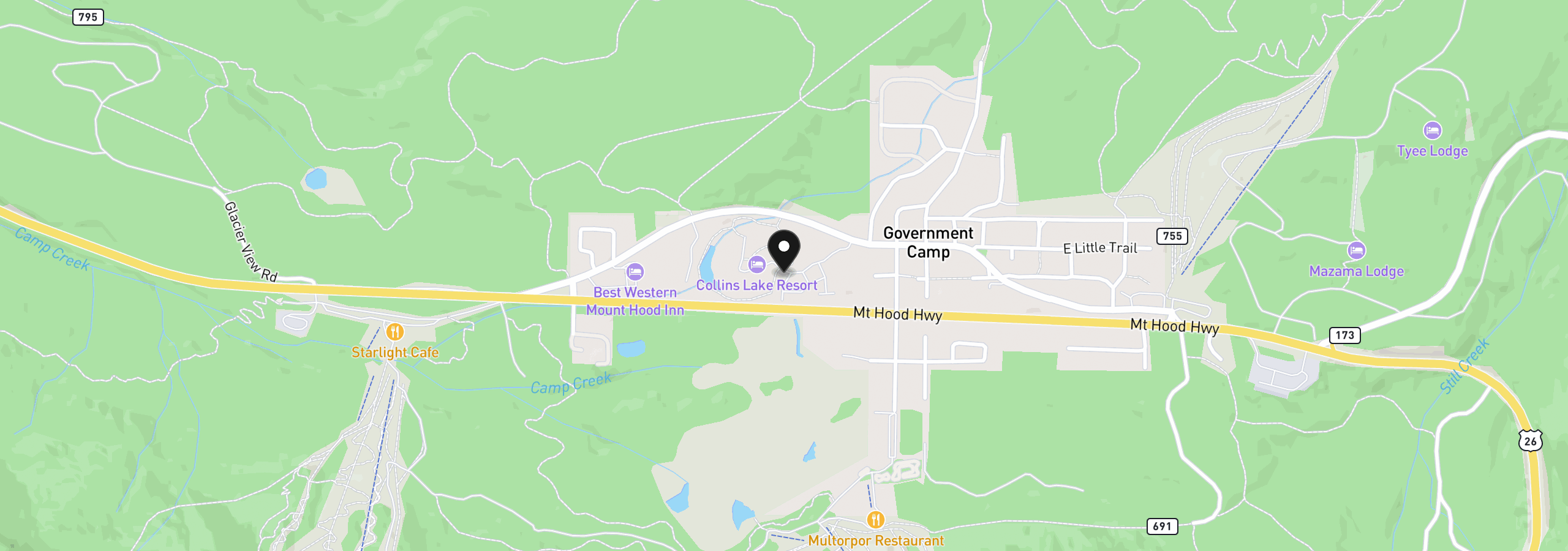 Map showing the location of 30605 E Camryn Way D20, Government Camp, OR 97028